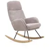 Image de Fauteuil à bascule en rose lavande pieds en métal et hêtre - REF. 10778