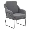 Image de Fauteuil tapissé gris avec pieds en métal noir