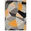 Image de Tapis atticgo gladys rectangulaire gris et moutarde - 100% polypropylène, style moderne 12140