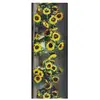 Image de Tapis de cuisine lavable antidérapant motifs floraux jaune, 52 x 200 cm 46317