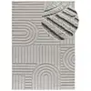 Image de Tapis géométrique à relief gris, 190 x 285 cm 51035