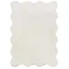 Image de Tapis lavable antidérapant uni à bordure ondulée blanc, 160 x 230 cm 51136