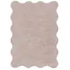 Image de Tapis lavable antidérapant uni à bordure ondulée rose poudré, 160 x 230 cm 51138