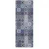 Image de Tapis de cuisine lavable antidérapant bohème bleu, 52 x 200 cm 65181