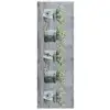 Image de Tapis de cuisine lavable antidérapant motifs floraux gris, 52 x 200 cm 67264