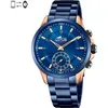 Image de Montre connectée - LOTUS - Hybrid - Acier inoxydable 316L - Or rose - Bleu