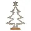 Image de Sapin De Noël Silhouette 4,6 X 39 X 27 Cm Argenté Métal Bois