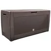 Image de VOUNOT® Coffre de Jardin avec Poignées et Roues 310L - Malle de Rangement Extérieur en PP - 119x48x60cm - Style Polyrotin Marron
