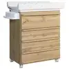 Image de Commode Plan À Langer Micuna Martha 4 Tiroirs Chêne Multicolor Panneau De Mélamine