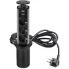 Image de Emuca Multiconnecteur élevable Vertikal EU Peint en noir Plastique et Aluminium.