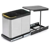 Image de Poubelle De Recyclage Emuca 2x12l Acier Inoxydable Gris Anthracite
