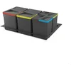Image de E m u c a (1 base M80 2 conteneUniters de 15L 2 conteneUniters de 7L) Kit de poubelle pour tiroir de cuisine avec