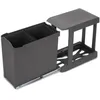 Image de Emuca Poubelles de recyclage pour la cuisine 2 x 14L fixation inférieure et extraction automatique Acier et Plastique Gris
