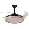 Image de Ventilateur de plafond COSMOS MINI noir/hêtre 4 pales escamotables 48W LED 300040006000K H.35xP.91/40cm