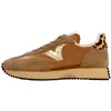 Image de Basket Basse Cuir - VICTORIA - Camel - Lacets - Plat - Femme