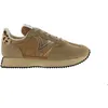 Image de Baskets en nylon métallisé et cuir fendu femme Victoria Cosmos - camel