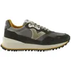 Image de Baskets en nylon métallisé et cuir fendu femme Victoria Viento - kaki
