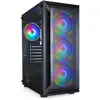 Image de TOOQ TQGCC101-B - Boîtier Semi-Tour Gaming RAGNÄROK ATX/MicroATX/Mini-ITX Verre trempé 4 Ventilateurs RGB Inclus Noir