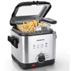 Image de Aigostar Fries 30IZD - Friteuse compacte 100% sans BPA grande fenêtre de vue. Acier inoxydable. 900W 1.5 L Design exclusif.
