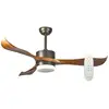 Image de Ventilateur De Plafond Bois Et Métal Ø 132cm Avec Lampe Led