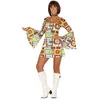 Image de Déguisement Femme - FIESTAS GUIRCA - Disco Multicolore - Robe Longue - Motifs Rétro - Intérieur