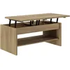 Image de Table Basse Elsa - 2 Plateaux Relevables - Décor Chene - L 100 X P 50