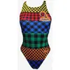 Image de Maillot de bain Turbo Tartan College bande large multicolore femme - S