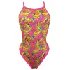 Image de Maillot de bain Turbo All Dragon bretelle fine rose jaune femme - M
