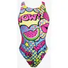 Image de Maillot de bain Turbo Cool Comic bretelle large rose jaune bleu femme - S