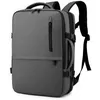 Image de DAM Sac à dos de voyage extensible cabine très résistant avec plusieurs compartiments et connexion USB. 30x14x45 Cm. Couleur : Gris