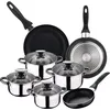 Image de San Ignacio Set De Poêles Et Batterie De Cuisine 4 Cuerpos + 3 Sartenes Noir