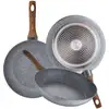 Image de Jeu De 3 Poêles À Frire Ø20 Ø24 Et Ø28 Daimiel, Aluminium Forgé, Induction