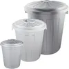 Image de Lot De 3 Poubelles/paniers À Papier Mats Avec Couvercle Verrouillable En Plastique Robuste