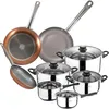 Image de San Ignacio Optimum Plus Batterie De Cuisine Avec 3 Poêles À Frire, Aluminium Pressé