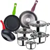 Image de San Ignacio Jolie Batterie De Cuisine Avec 3 Poêle À Frire, Aluminium Pressé