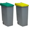 Image de 2 Poubelles De Recyclage Fermées Avec Couvercles Reciclo 110 L Chacune, 2 Couleurs