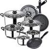 Image de San Ignacio Toledo Batterie De Cuisine 8 Pcs Et 3 Poêles À Frire 18,20,24cm Daimiel