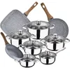 Image de San Ignacio Cassel Batterie De Cuisine 12 Pcs, 2 Poêles À Frire 18,20 Et Gril Daimiel