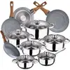Image de San Ignacio Cassel Batterie De Cuisine 12 Pièces Et 4 Poêles À Frire Granito