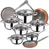 Image de San ignacio batterie de cuisine 12 pièces cassel en acier inoxydable avec set de casseroles (18/22/26 cm) san ignacio optimum plus en aluminium embouti