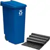 Image de Corbeille Wellhome Blue 110l, Avec Couvercle Fermé, Et 3 Sacs Poubelle, De 10 Pièces