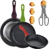 Image de Set De 3 Poêles À Frire En Aluminium Forgé Avec Ustensiles Polyvalents Et 4 Moules