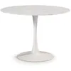 Image de CALICOSY - Table ronde avec plateau en verre imitation marbre L110 cm - ADA - Marbre blanc