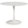 Image de Table ronde avec plateau en verre imitation marbre l110 cm - ada