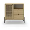 Image de CALICOSY - Petit Buffet 1 Porte 1 Niche et 2 Tiroirs L80 cm - Inca - Bois clair