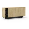 Image de Buffet CEQUOIA   Chêne & Noir   3 portes 3 niches   170 x 40 x 80 cm