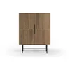 Image de CALICOSY - Buffet haut 4 portes décor chêne foncé H128 cm - RIMA - Bois foncé