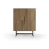 Image de Buffet haut 4 portes décor chêne foncé h128 cm - rima ELDIA-4PH-CHENE