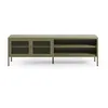 Image de Meuble TV en métal vert kaki 2 portes 160 cm - Latem - Maison Pavane