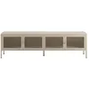Image de Meuble TV en métal beige 4 portes 160 cm - Latem - Maison Pavane